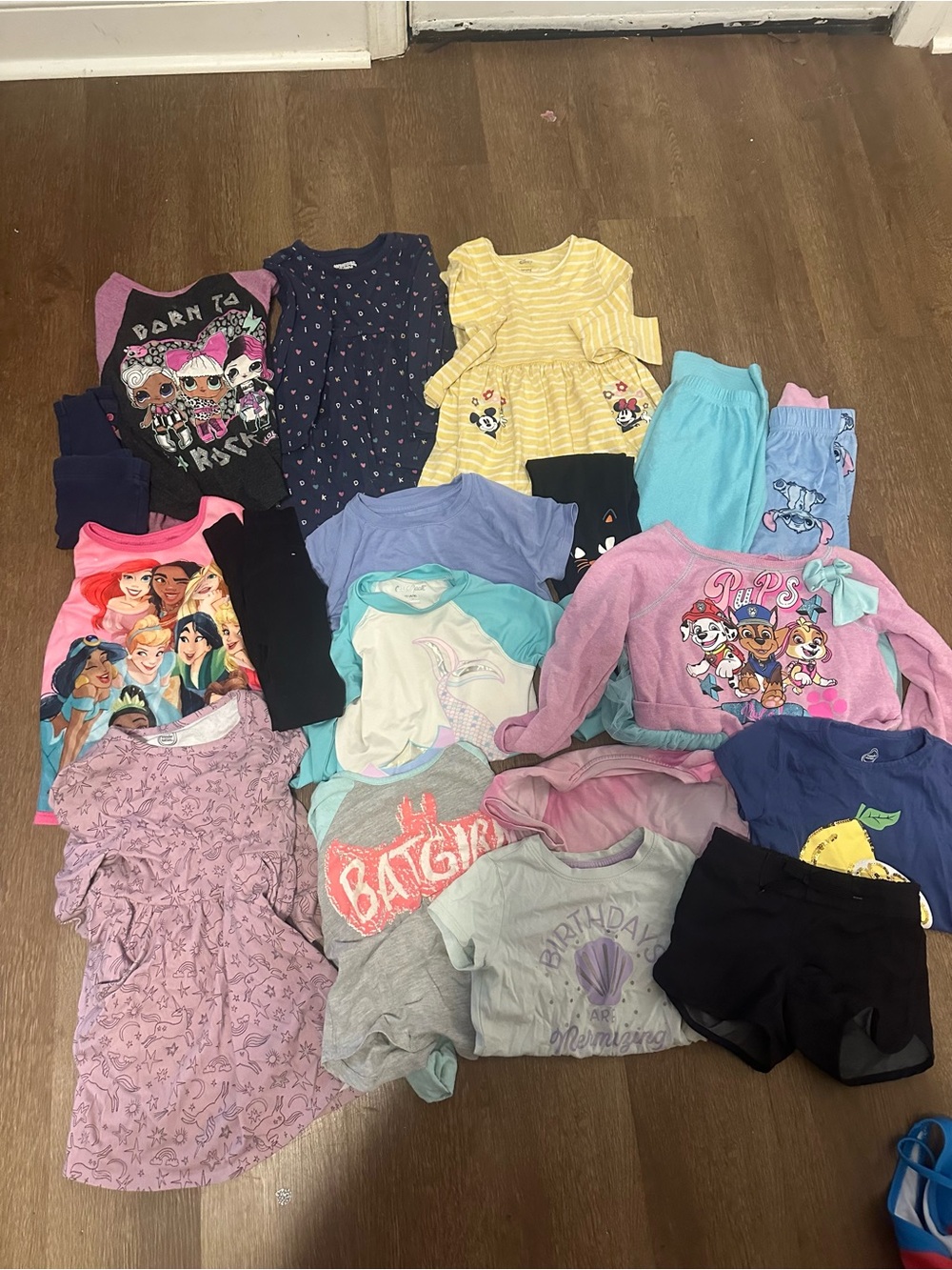 Girls Mixed Character Tops & Bottoms Lot - Pastel & Bright Colors